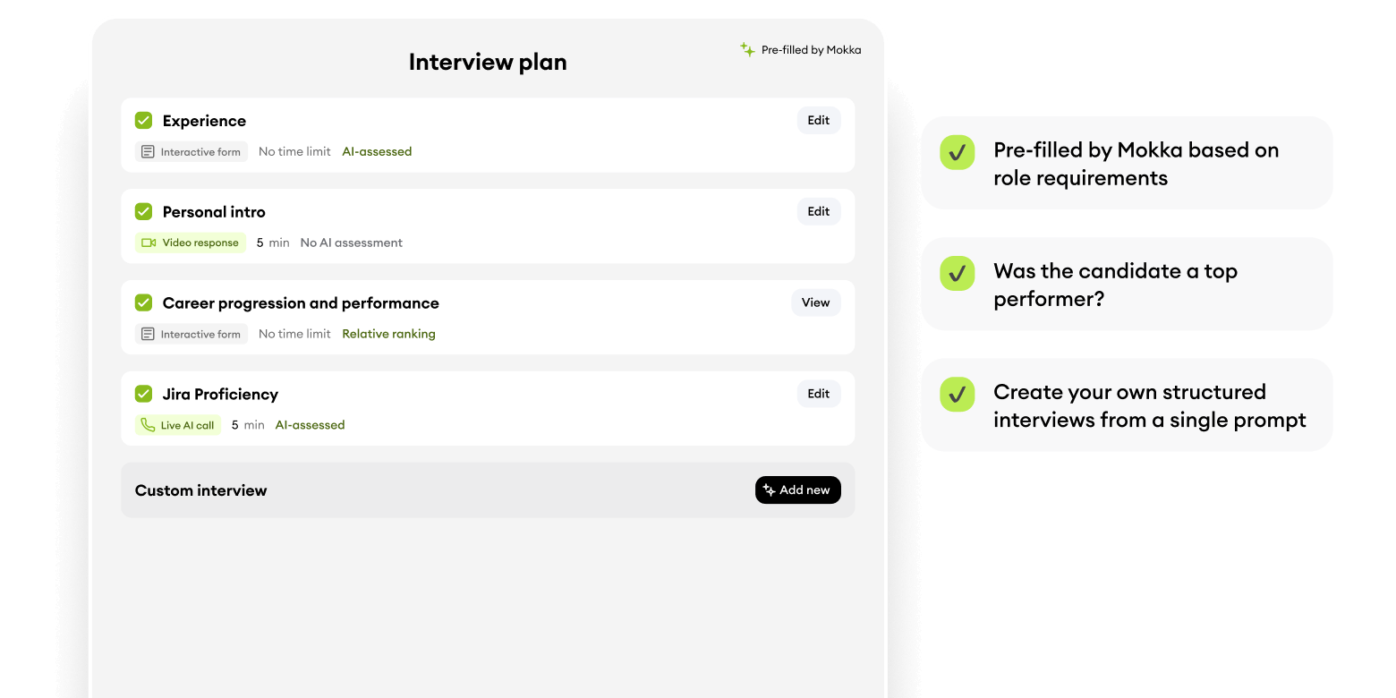 Customizable interview agent mirrors recruiter phone screens image