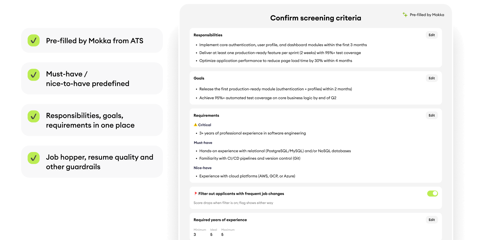 Structured screening brief ensures accurate matching image