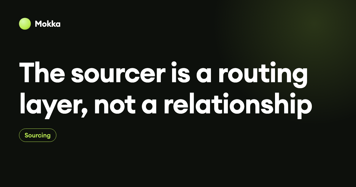 The sourcer is a routing layer, not a relationship